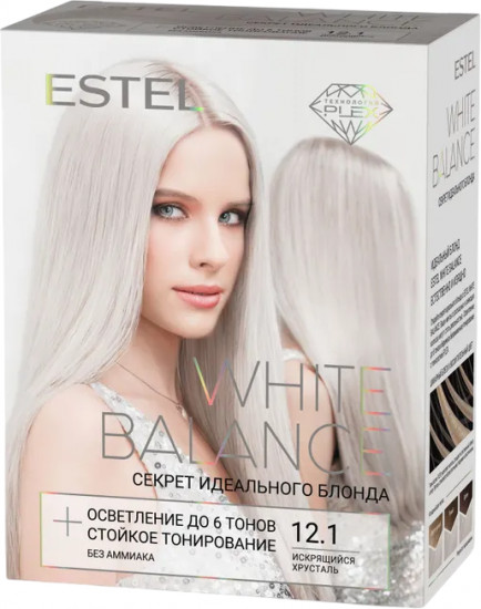Крем-краска для волос безаммиачная «White Balance», оттенок 12.1 Искрящийся хрусталь