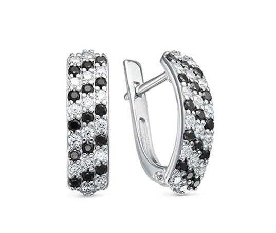 Серьги из серебра с фианитами