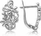 Серьги из серебра с фианитами