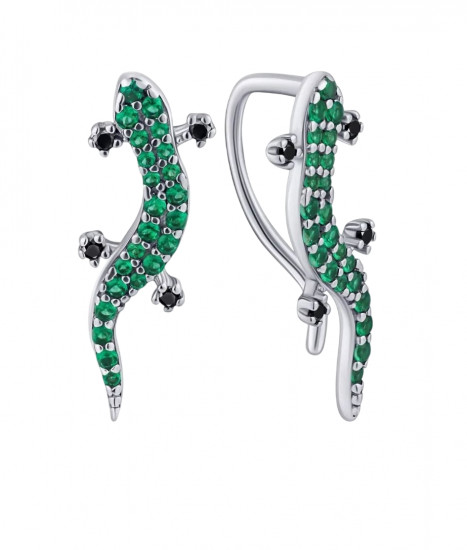Серьги из серебра с фианитами