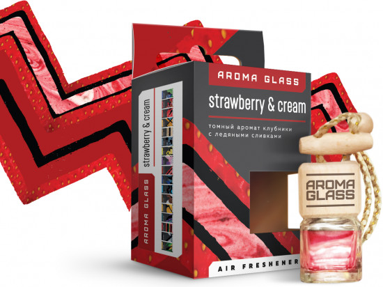 Ароматизатор подвесной в стеклянном флаконе «Strawberry&Cream»