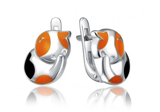 Серьги из серебра с эмалью