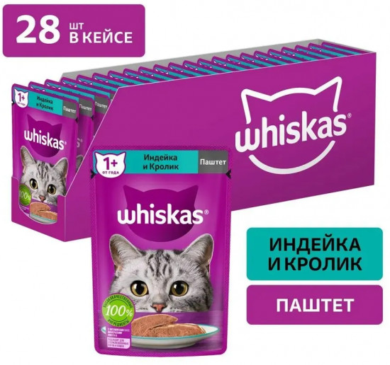 Набор паучей для кошек «Паштет с индейкой и кроликом»