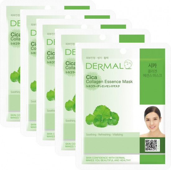 Набор масок для лица с экстрактом азиатской центеллы «Cica Collagen Essence Mask Soothing»