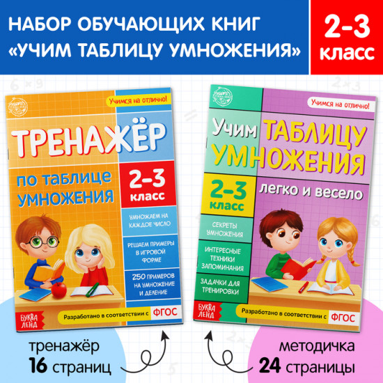 Набор обучающих книг «Учим таблицу умножения»