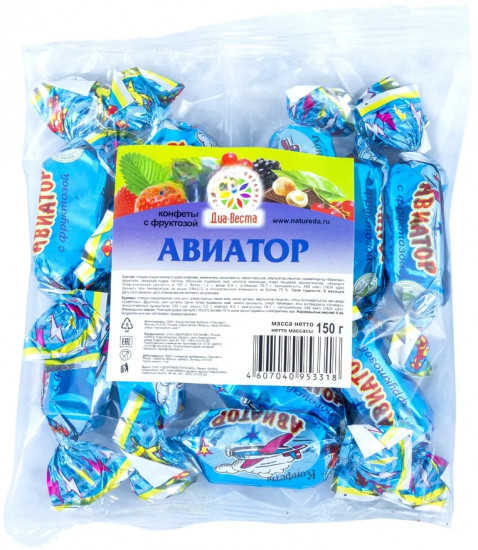 Конфеты на фруктозе в шоколадной глазури «Авиатор»