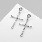 Серьги со стразами «Крестик»