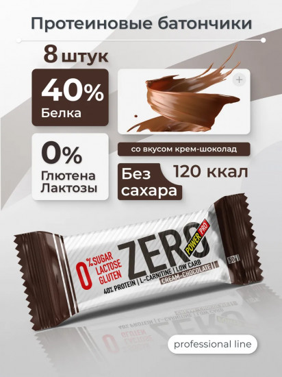 Набор батончиков протеиновых без сахара Zero «Крем-шоколад»