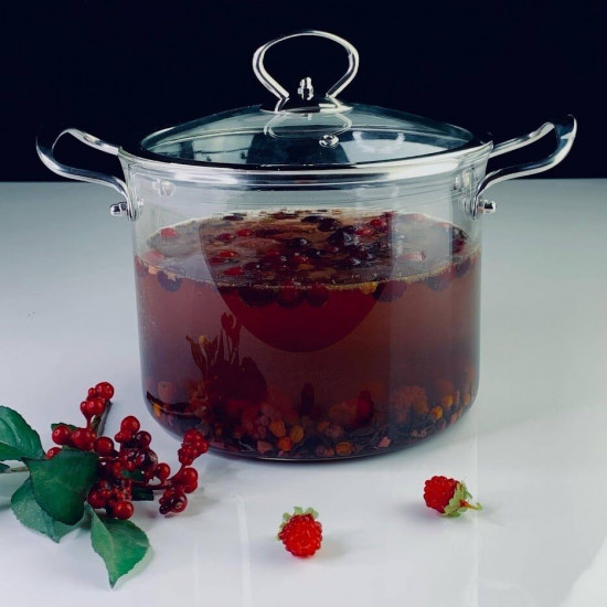 Кастрюля стеклянная с крышкой