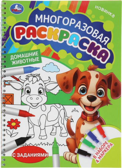 Раскраска многоразовая с заданиями