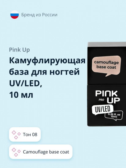 Покрытие для ногтей базовое камуфлирующее «Camouflage Base Coat», оттенок 08