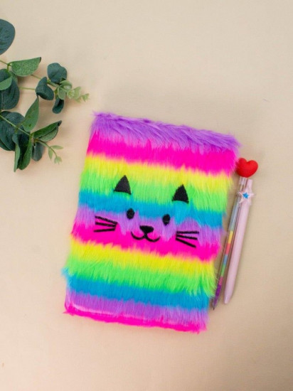 Блокнот плюшевый «Rainbow cat»