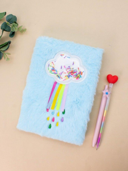 Блокнот плюшевый с замочком «Colorful rain»