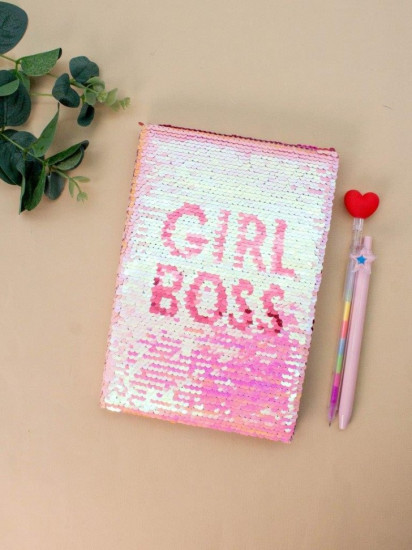 Блокнот с пайетками «Girl boss»