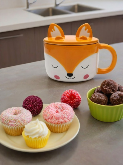 Кружка с крышкой керамическая «Little fox»
