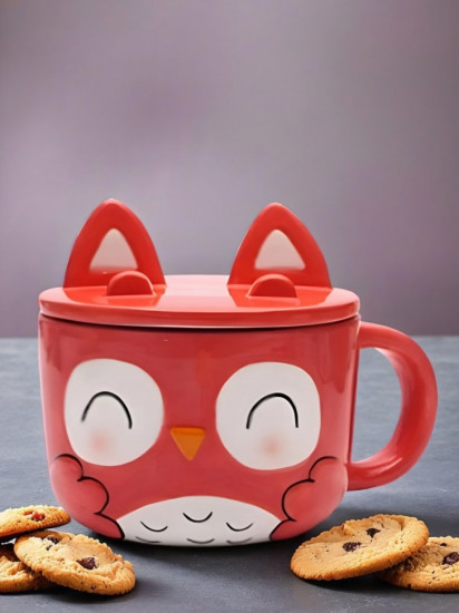 Кружка с крышкой керамическая «Cute owl»