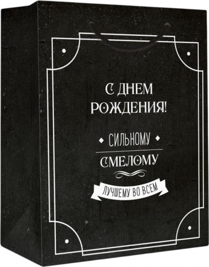 Пакет подарочный «С Днём рождения! Сильному, смелому»