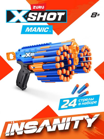 Бластер с аксессуарами «X-Shot Insanity Manic»