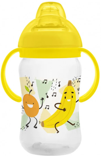 Бутылочка-поильник с силиконовым носиком и ручками «Banan and orange»