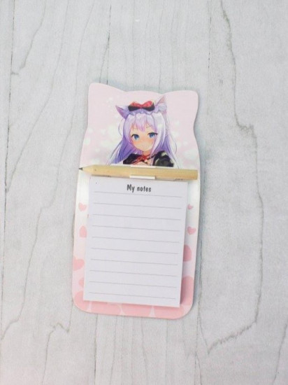 Блок для записей с карандашом магнитный «Anime girl»