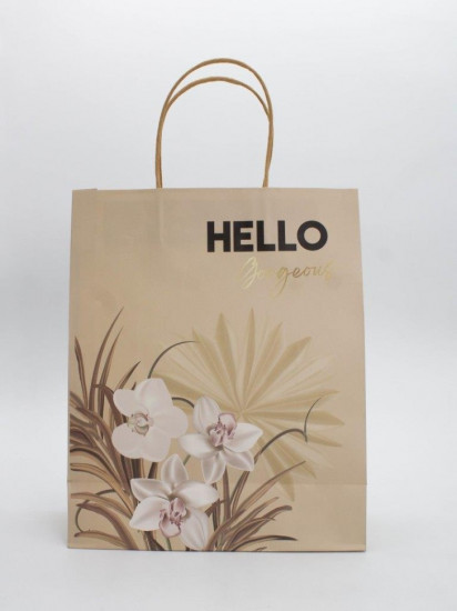 Пакет подарочный «Leaves and flowers»