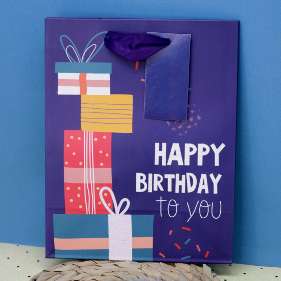 Пакет подарочный (S) «Happy Birthday»