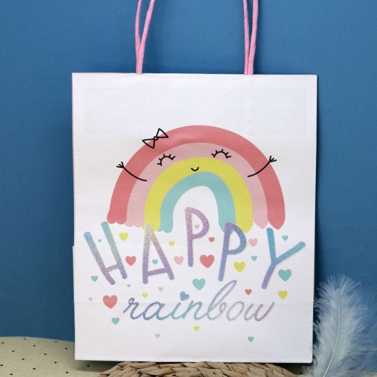 Пакет подарочный (S) «Rainbow happy»