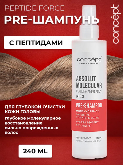 Pre-шампунь пептидный Pre-Shampoo Absolut Molecular «Молекулярное очищение структуры волос»