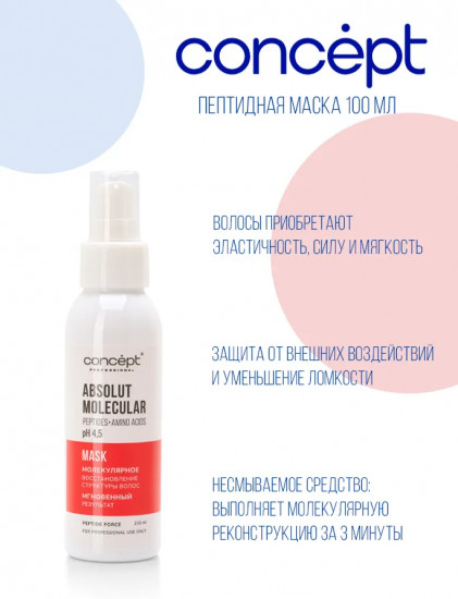 Маска для волос пептидная Absolut Molecular Mask «Молекулярное восстановление структуры волос»