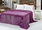 Покрывало Жемчуг лиловый полоса «Tango» (арт. pkm132, 1,5 спальное, искусственный мех, размер 160х220)