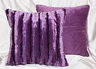 Наволочка декоративная Жемчуг фиолетовая полоса (арт. pd022-4, 45х45 см, искусственный мех)