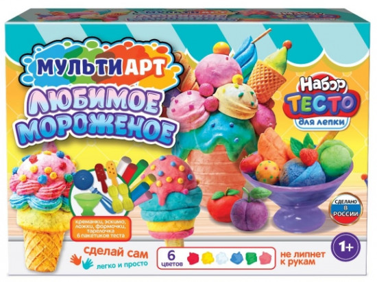 Набор с тестом для лепки и формочками «Любимое мороженое»