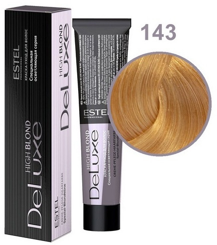 Крем-краска для волос «De Luxe High Blond», оттенок 143 Медно-золотистый блондин ультра