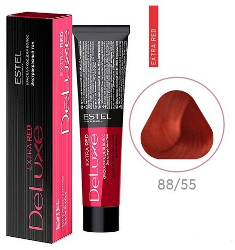 Крем-краска для волос «DeLuxe Extra Red», оттенок 88/55 Светло-русый красный интенсивный