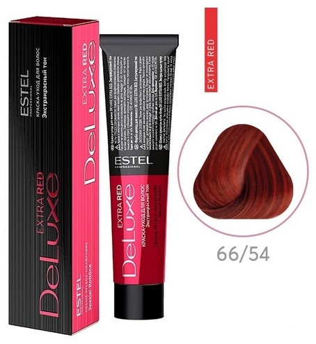 Крем-краска для волос «DeLuxe Extra Red», оттенок 66/54 Тёмно-русый красно-медный