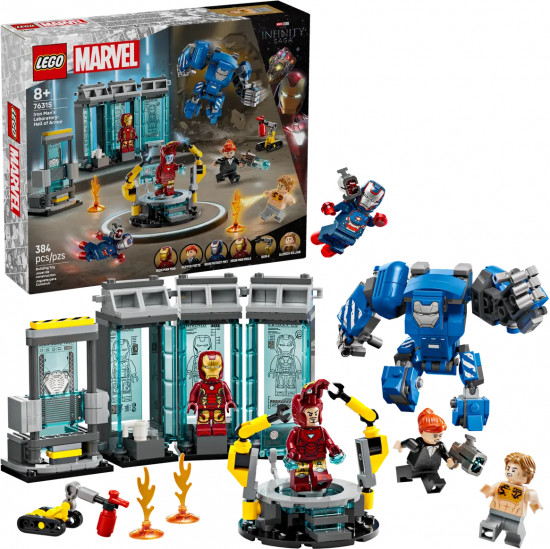 Конструктор LEGO® 76315 Лаборатория Железного человека: зал брони