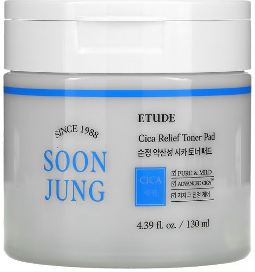 Тонер-пэды для лица «Soon Jung Cica Releif Toner Pad»