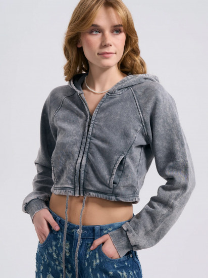 Толстовка женская утепленная с вареным эффектом