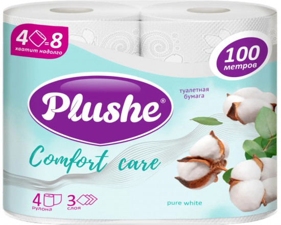 Туалетная бумага «Comfort care Pure White»