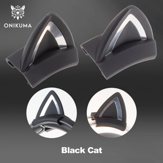 Ушки кошачьи накладные для наушников Onikuma Black Cat