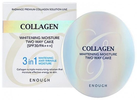 Пудра для лица «Collagen Whitening Moisture Two Way Cake» SPF30, оттенок 13 Светло-бежевый