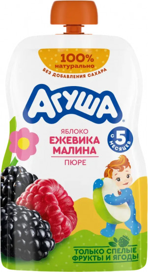 Пюре фруктово-ягодное «Яблоко-ежевика-малина»