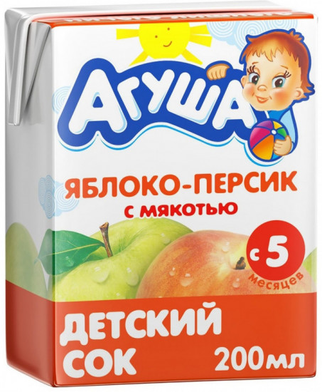 Сок детский с мякотью «Яблоко-Персик»