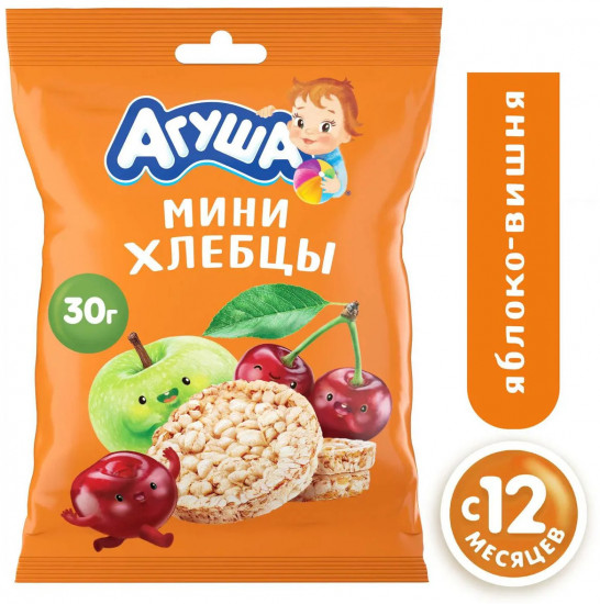 Мини-хлебцы рисовые «Яблоко-Вишня»