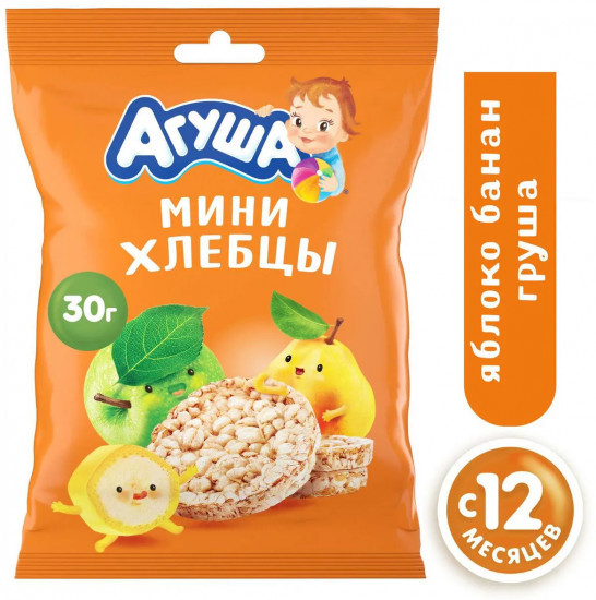 Мини-хлебцы рисовые «Яблоко-Банан-Груша»