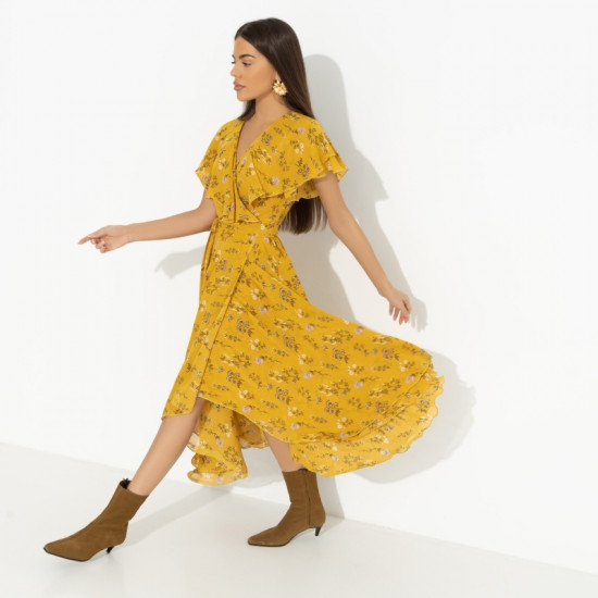 Платье на запах Счастье влюбленности (желтый)