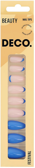 Набор накладных ногтей с клеевыми стикерами «Blue pinky»