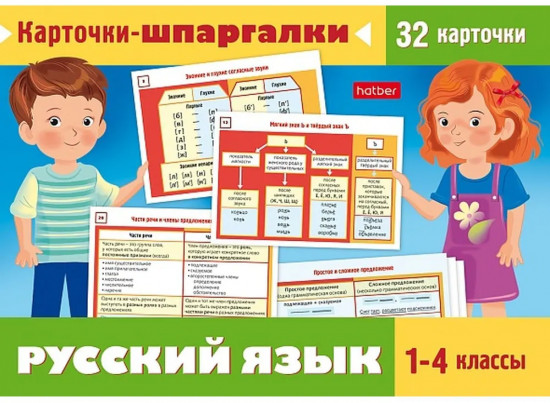 Набор карточек-шпаргалок для начальной школы по русскому языку