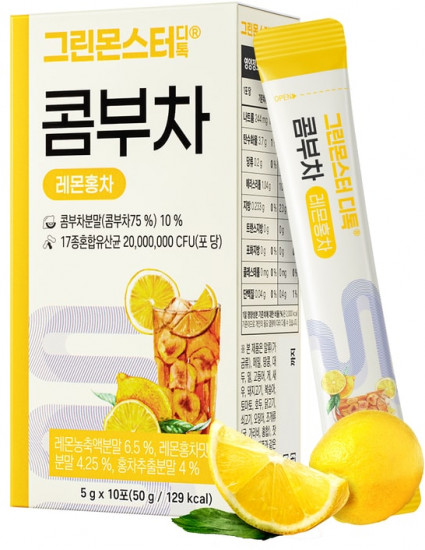Детокс-напиток со вкусом черного чая с лимоном «Kombucha Lemon Black Tea»