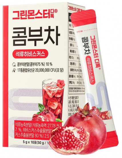 Детокс-напиток со вкусом граната и гибискуса «Kombucha Pomegranate Hibiscus»
